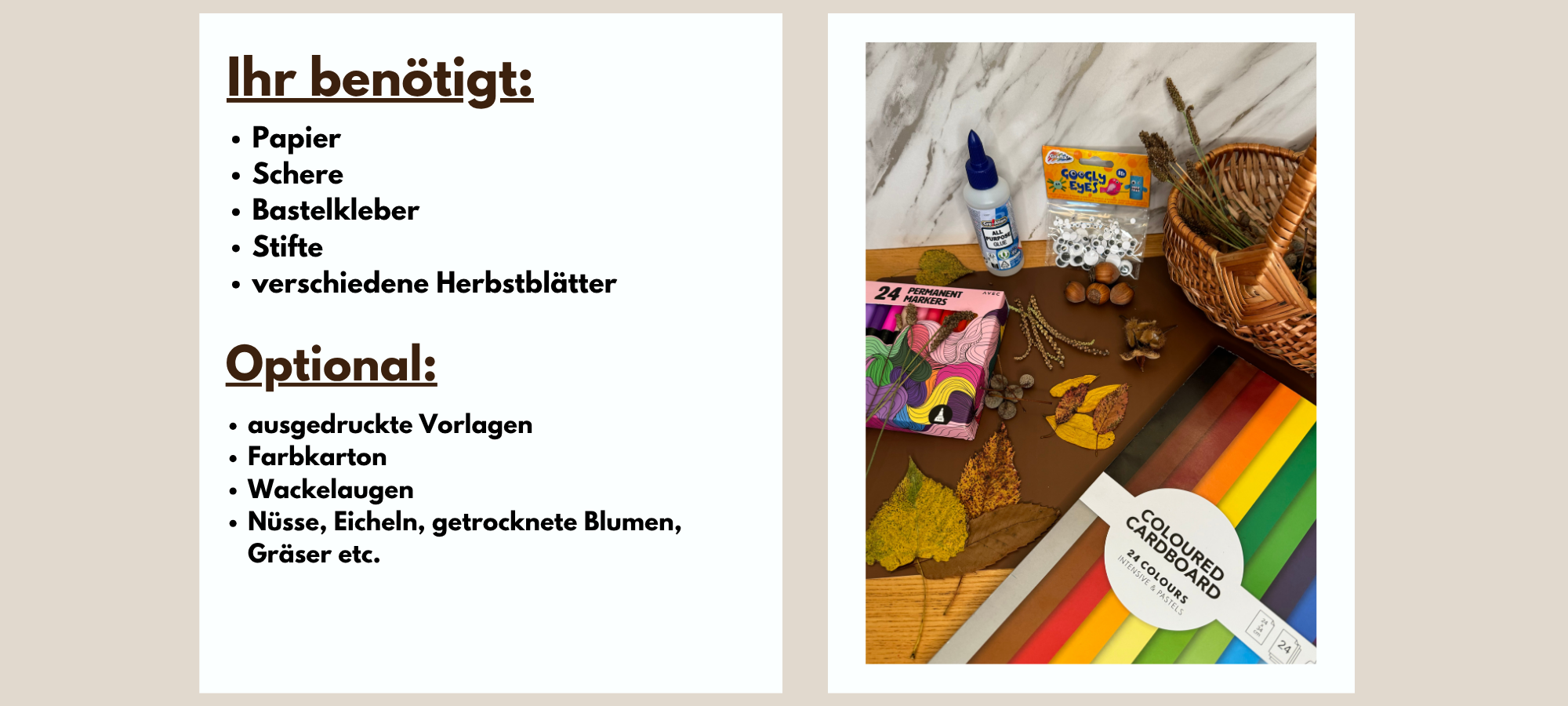 Herbstbasteln mit Blättern 