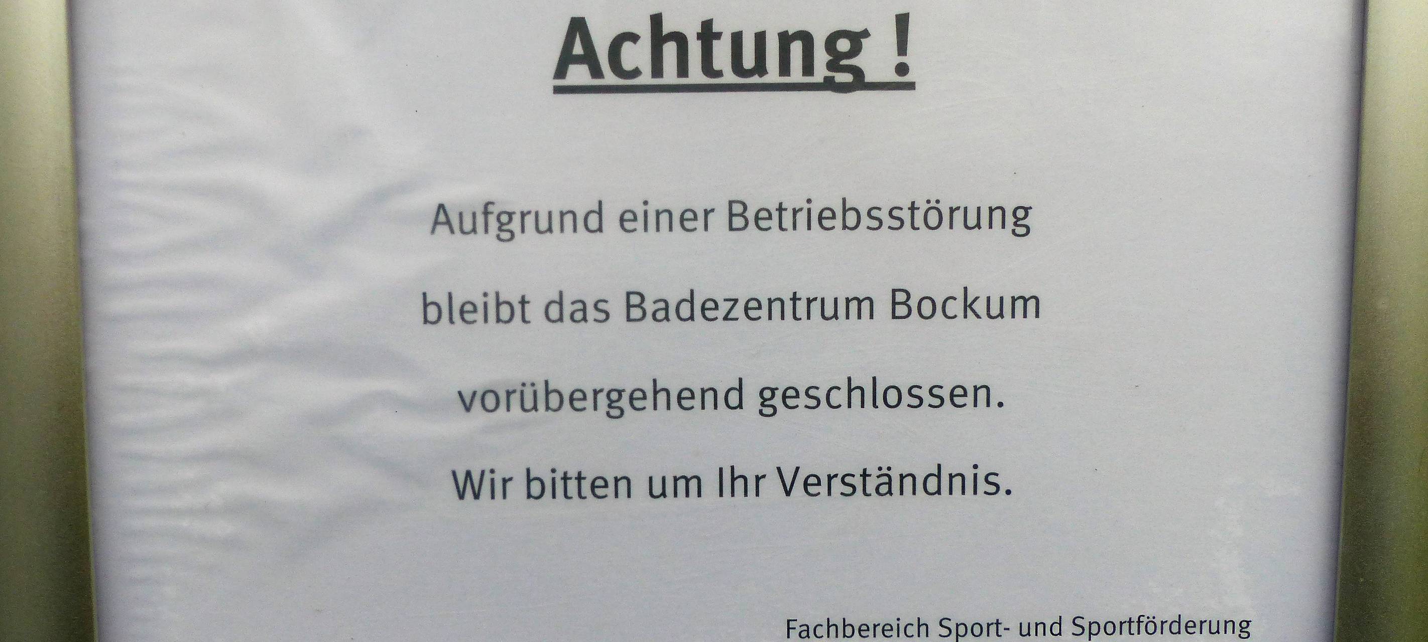 Noch keine Entwarnung im Badezentrum