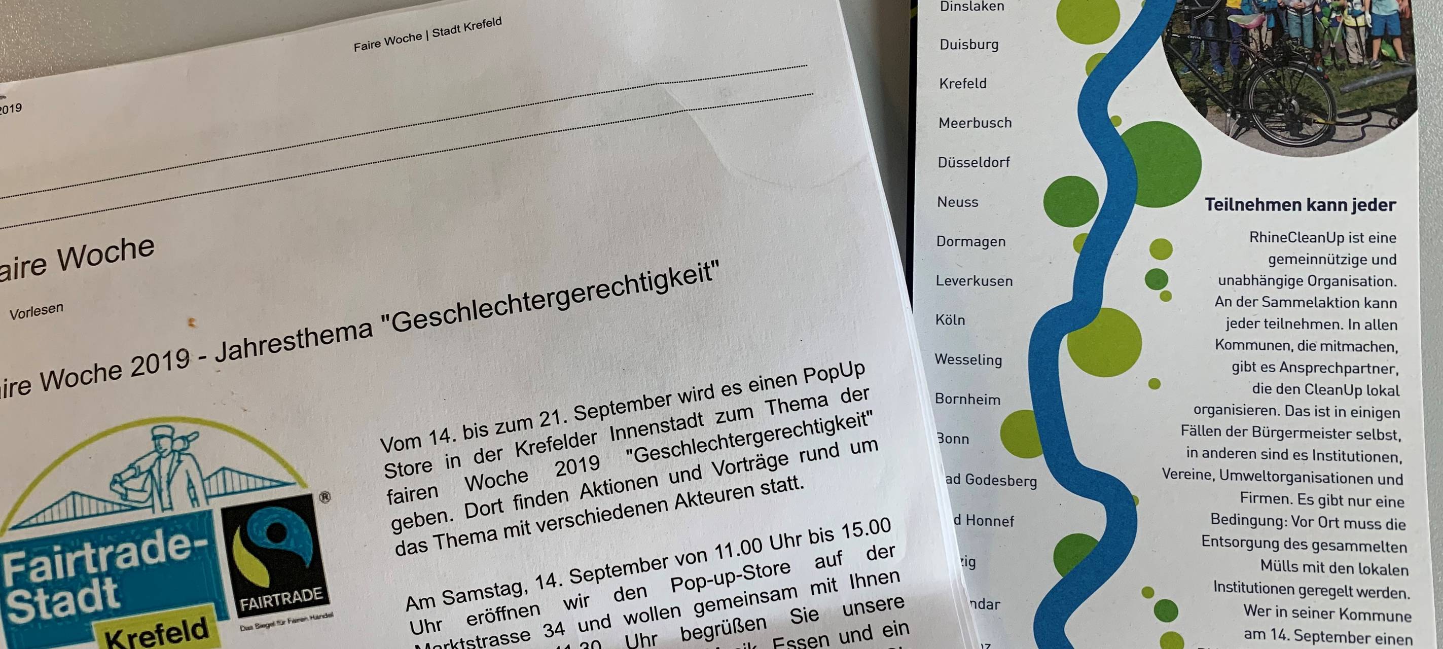 RhineCleanUp und Faire Woche in Krefeld