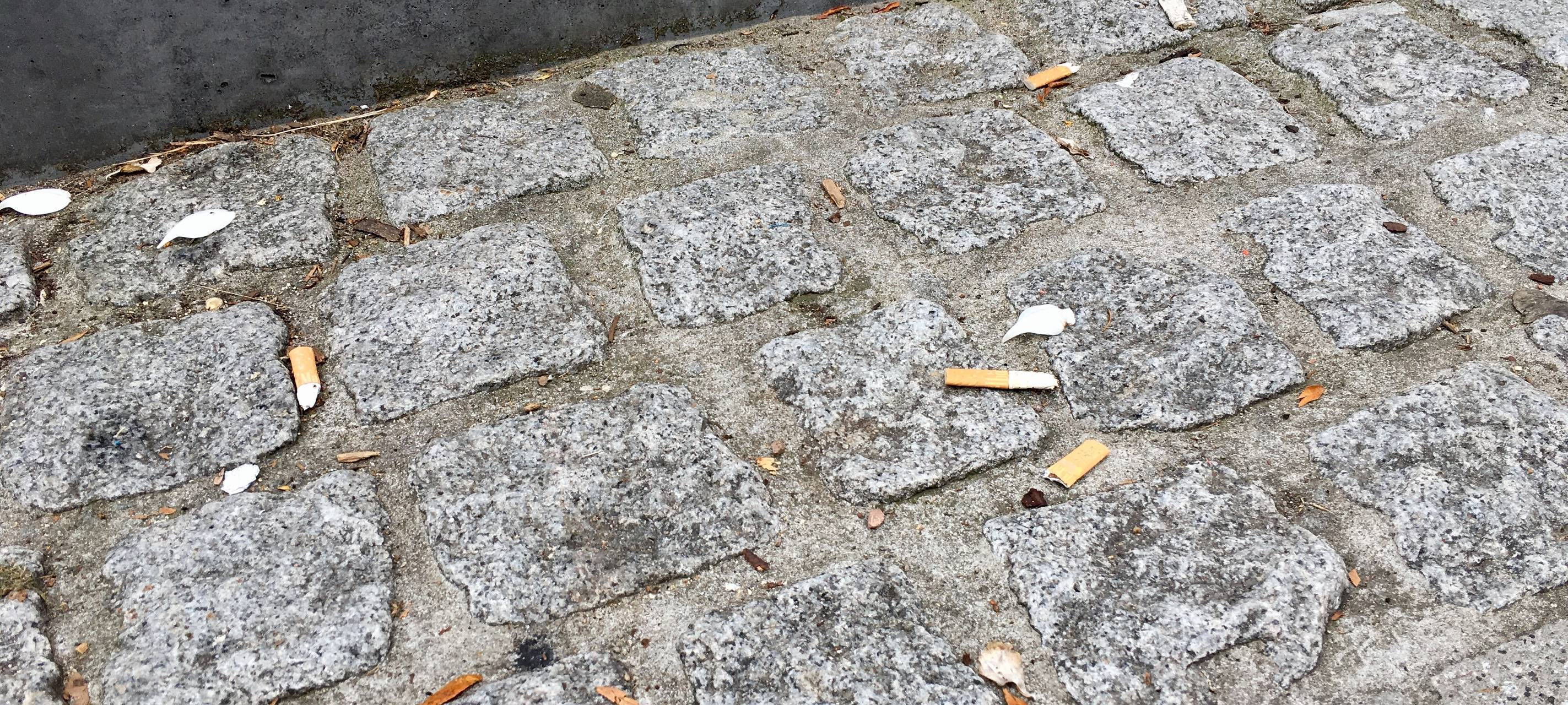 Krefelder sammeln Zigarettenstümmel auf