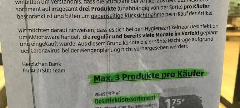 Desinfektionsmittel wieder in den Regalen