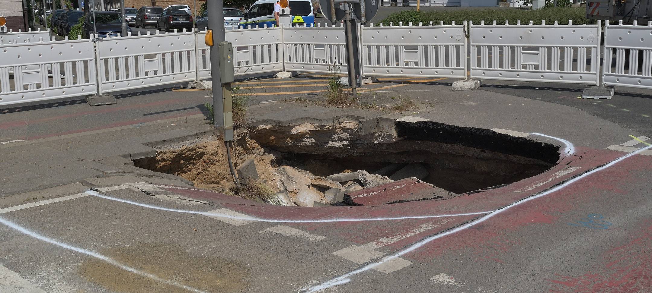 Freiheitsstraße in Viersen sackt ab