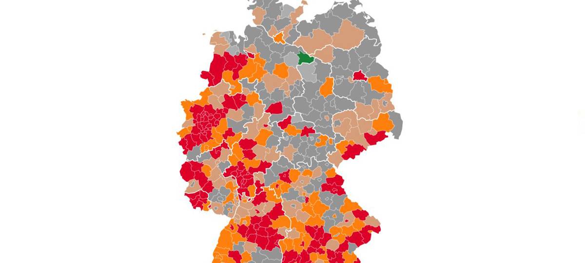 Übersicht: Neuinfektionen - 7 Tage pro 100.000 Einwohner für alle Landkreise und kreisfreie Städte