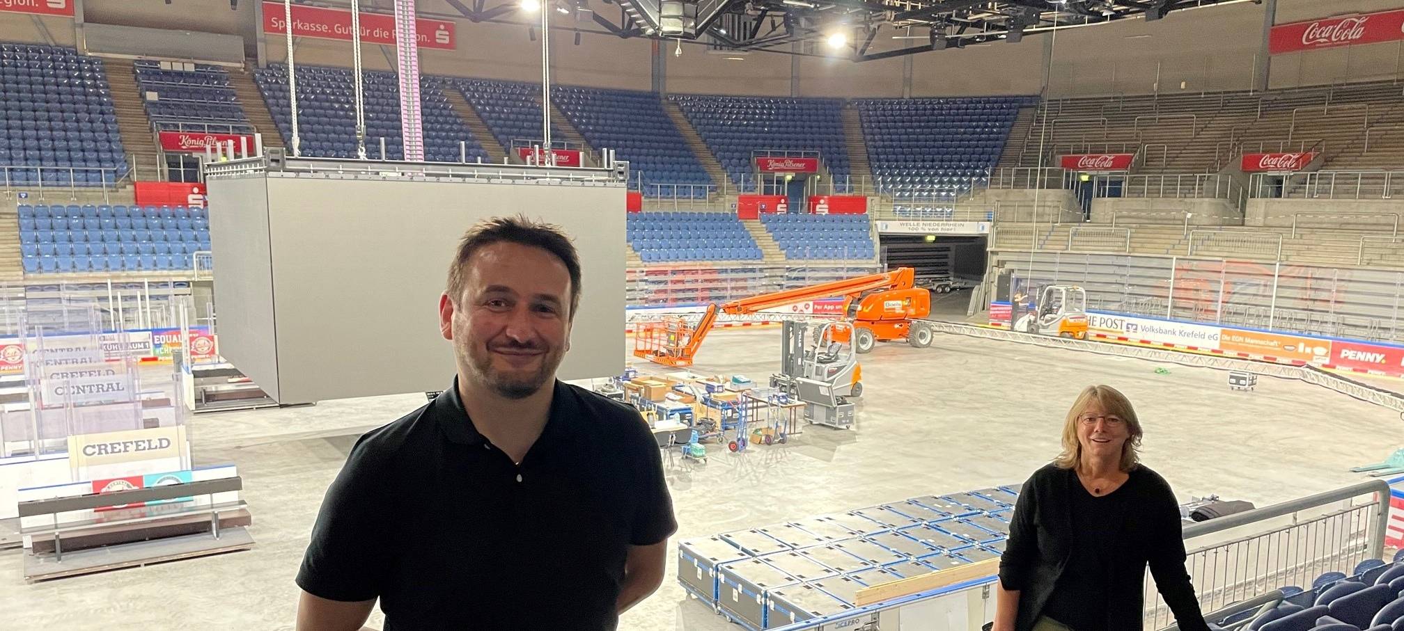 Neuer Videowürfel für die Yayla-Arena in Krefeld