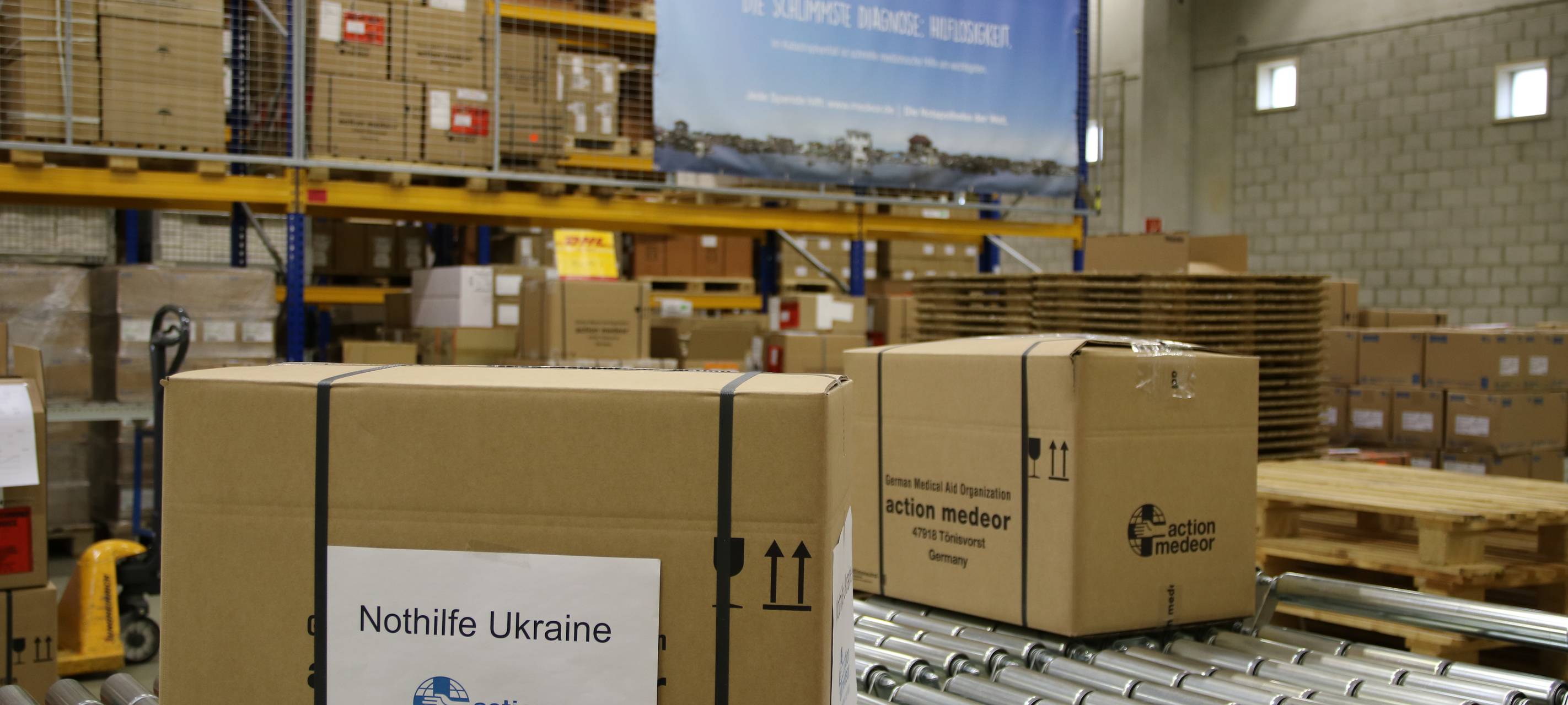 Hilfstransporter auf dem Weg in die Ukraine