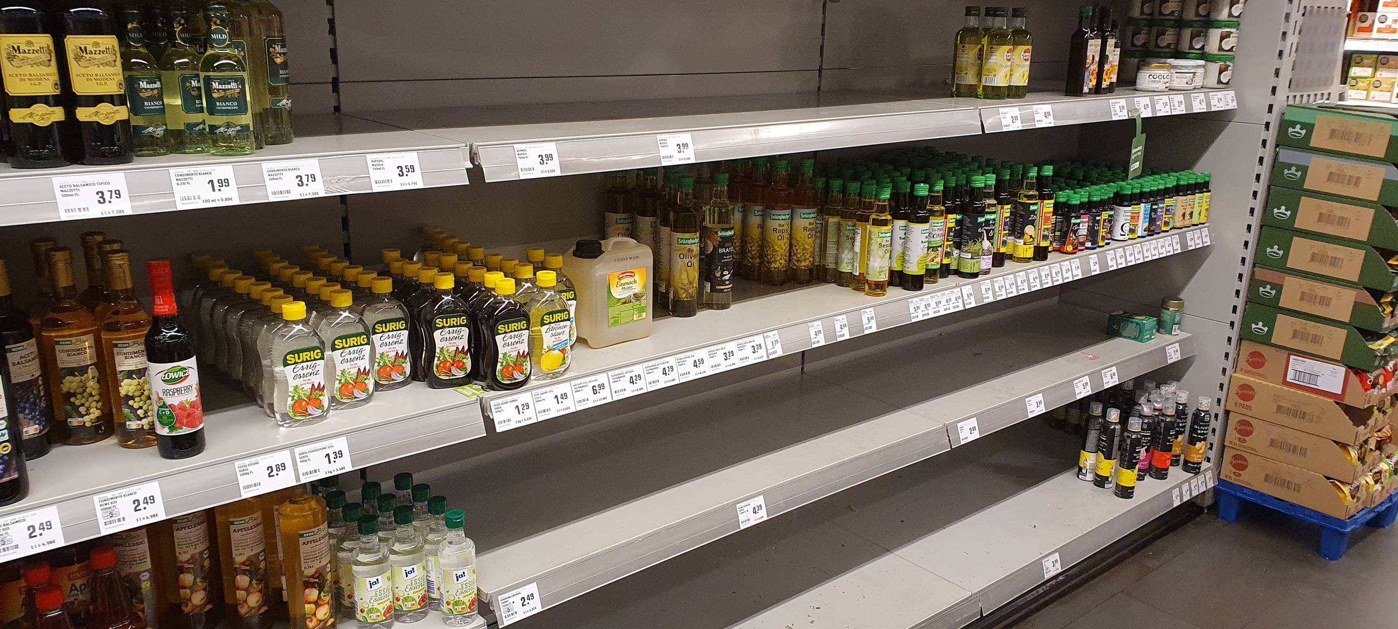 Niederrhein: Erneut leere Supermarkt-Regale