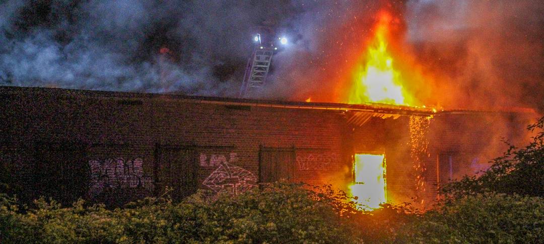 Brand im alten Güterbahnhof in Hüls