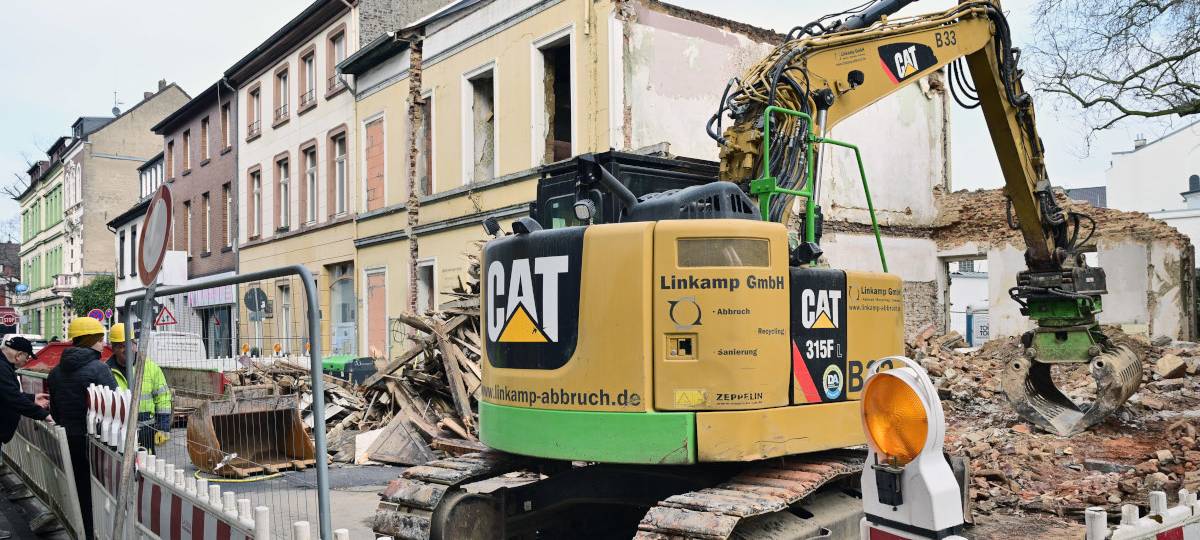 Krefeld: Abriss der Häuser an der Gerberstraße