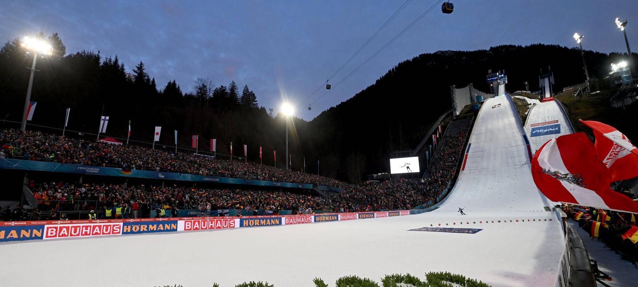 Die Skisprung-Arena in Oberstdorf