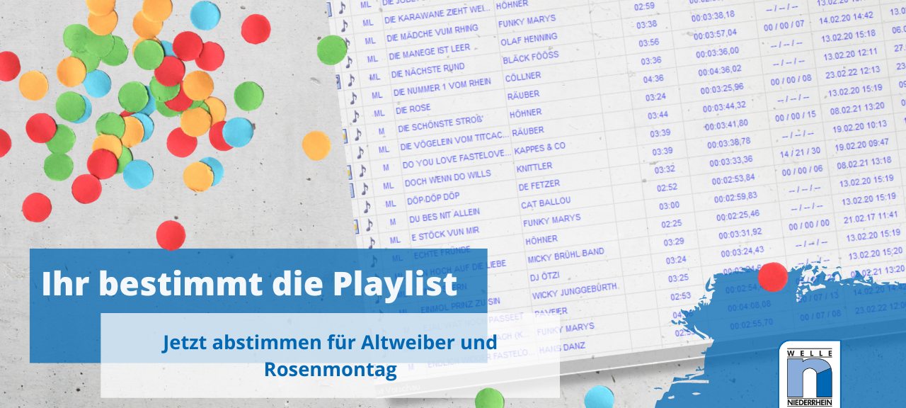 Eure Karnevalsplaylist bei Welle Niederrhein