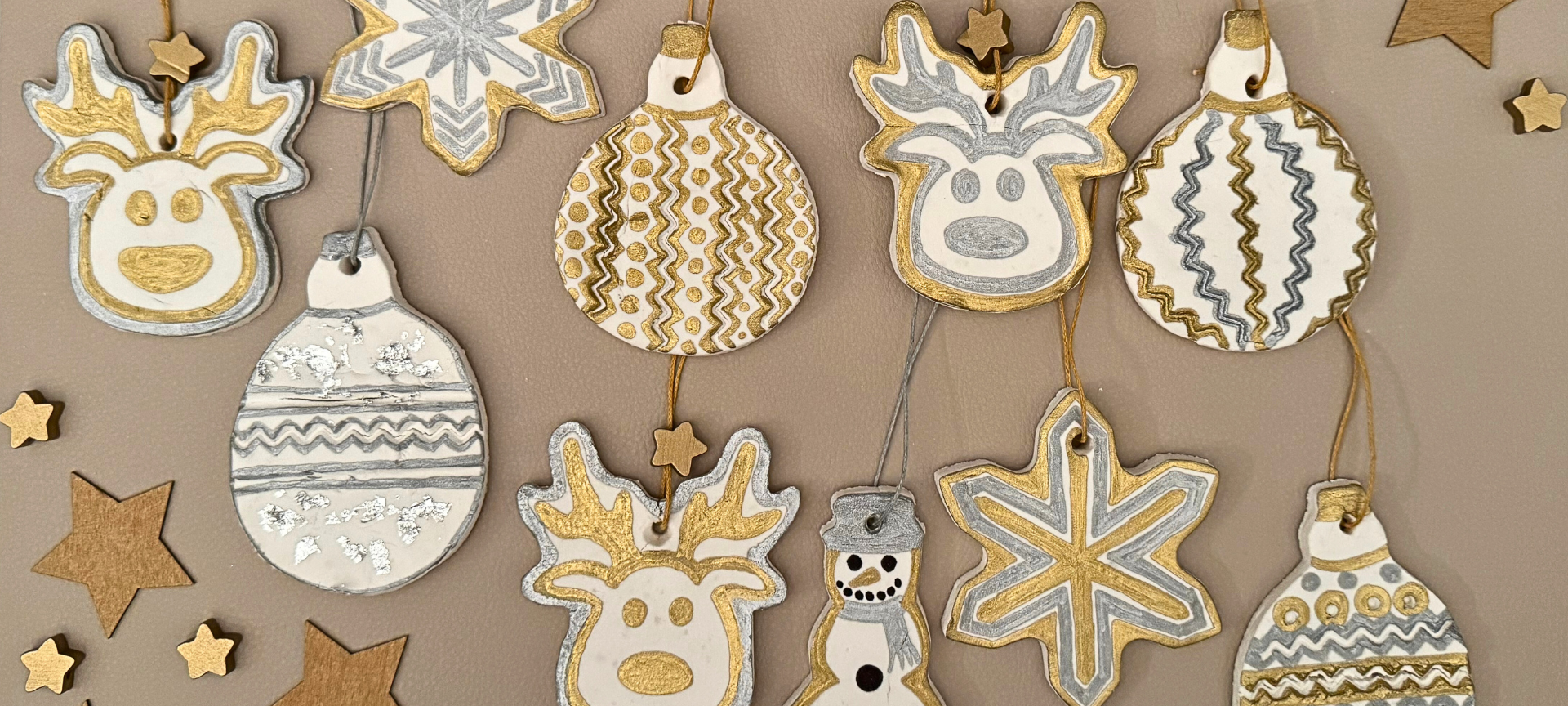 Weihnachtsbaumschmuck basteln aus Kaltporzellan