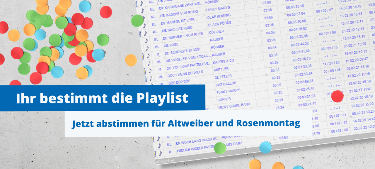 Eure Karnevalsplaylist bei Welle Niederrhein