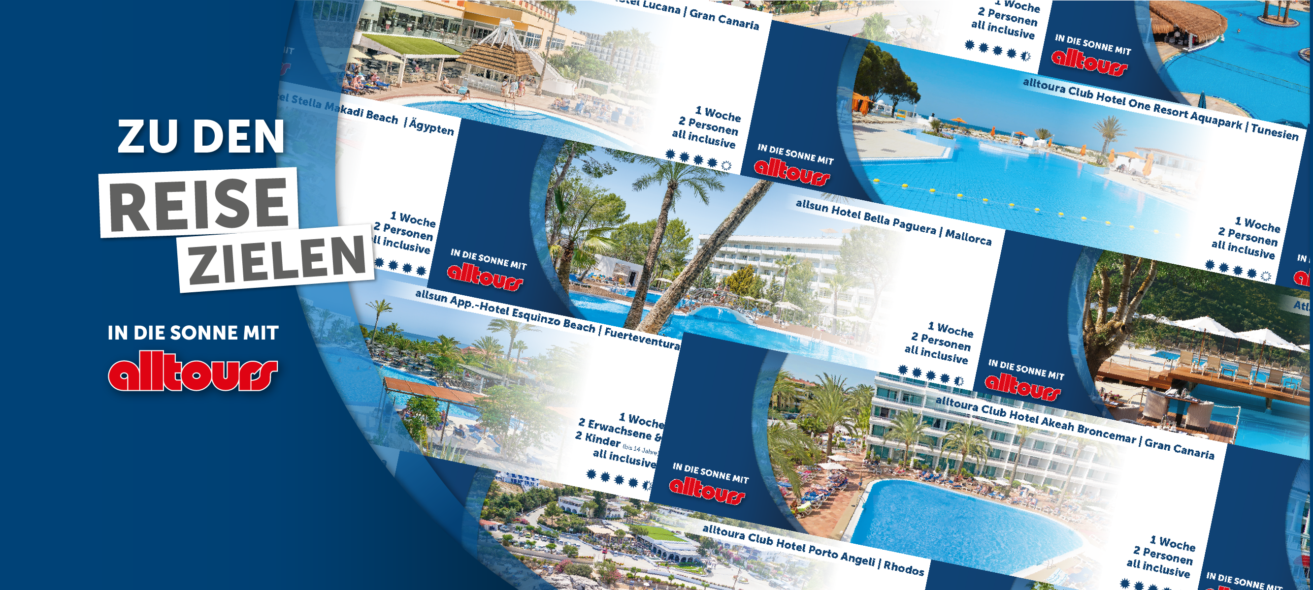 Der Urlaubscountdown - in die Sonne mit alltours - Die Reiseziele wurden bereits verspielt