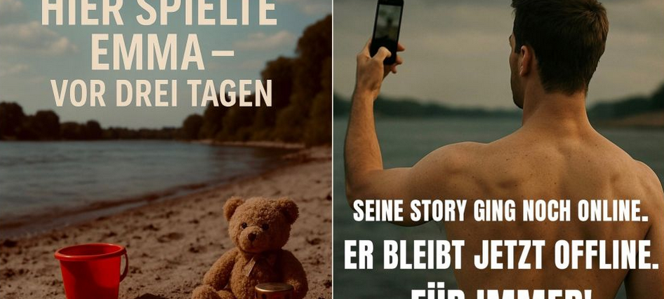Schockbilder sollen vor Baden im Rhein schützen
