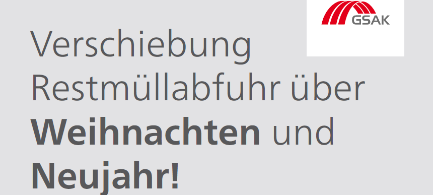 Krefeld: Geänderte Müllabholtermine über die Feiertage