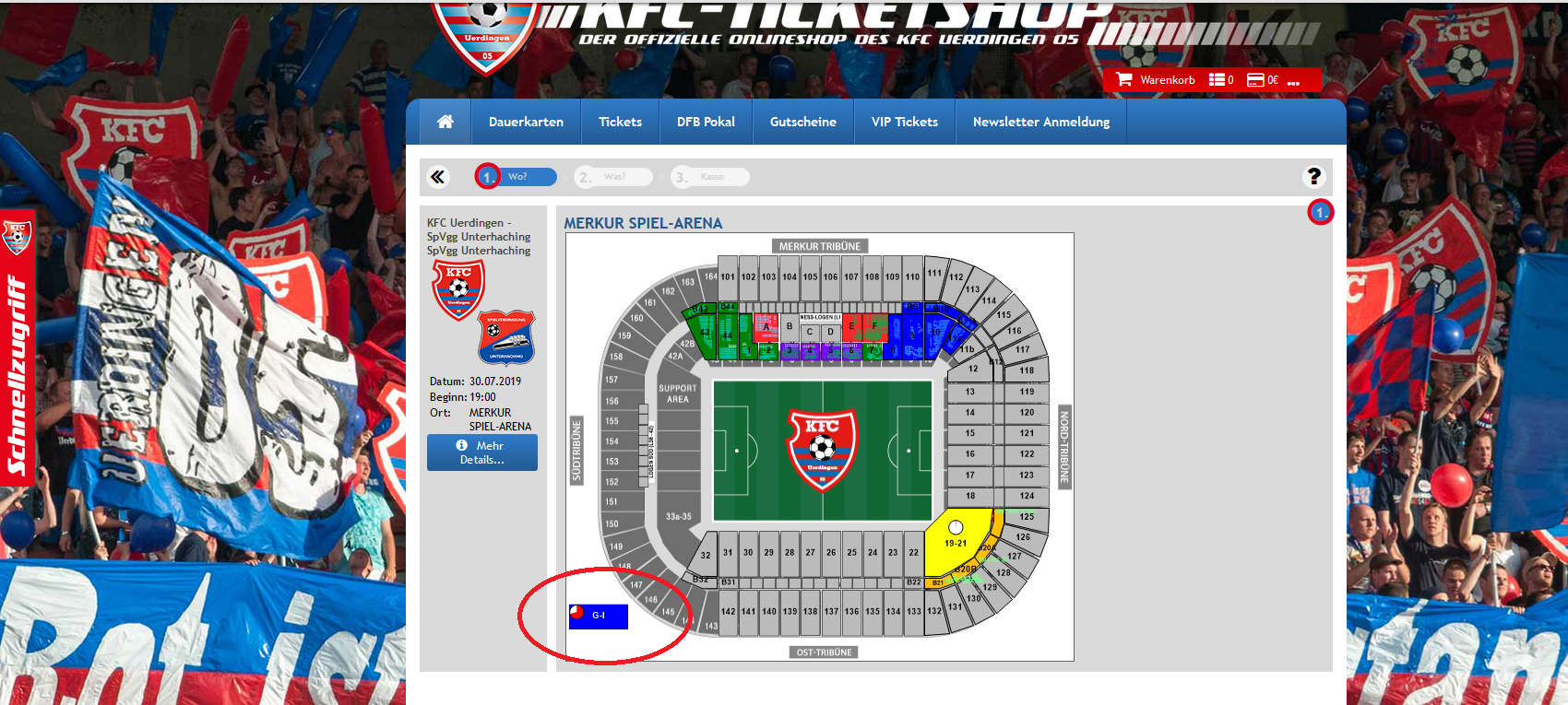 Neue Parkregelung beim KFC Uerdingen